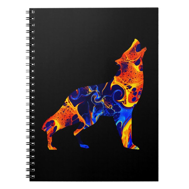 CUADERNO LOBOS PINTURA ABSTRACTA NEÓN (Frente)