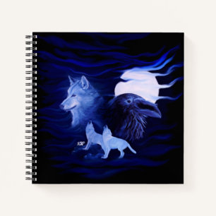 Cuaderno Lobos y Raven con luna llena