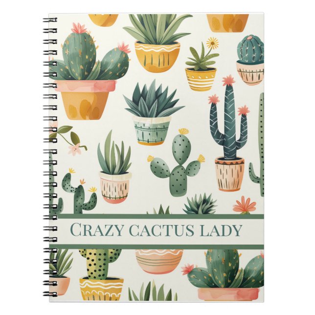 Cuaderno "¡Loca cactus señora! texto sobre el diseño de un  (Frente)