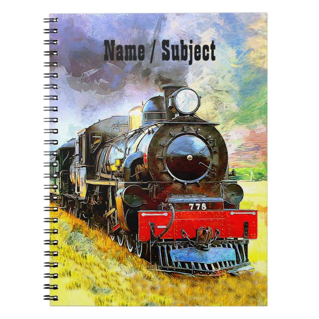 Cuaderno Locomotora del motor del tren de vapor 778 añadir  (Frente)