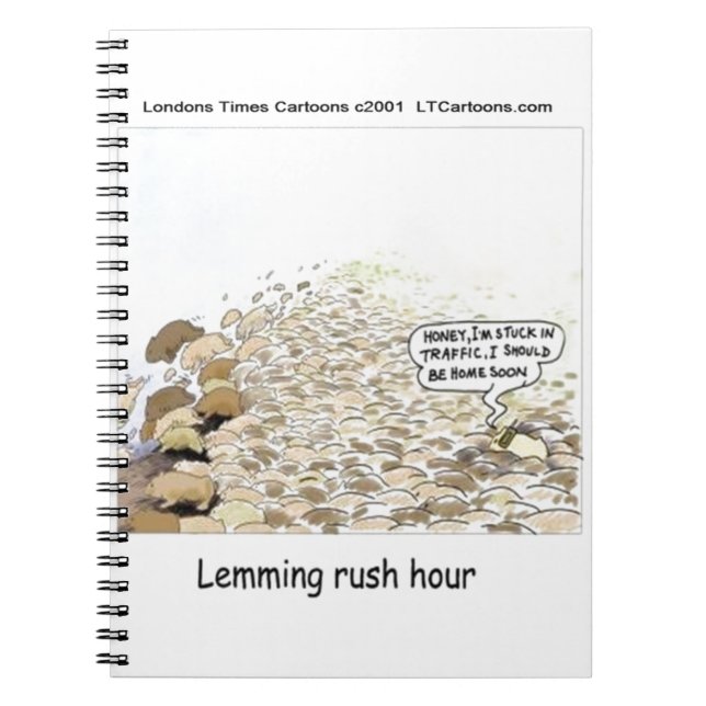 Cuaderno Locura de Hora de Lemmings Divertido (Frente)