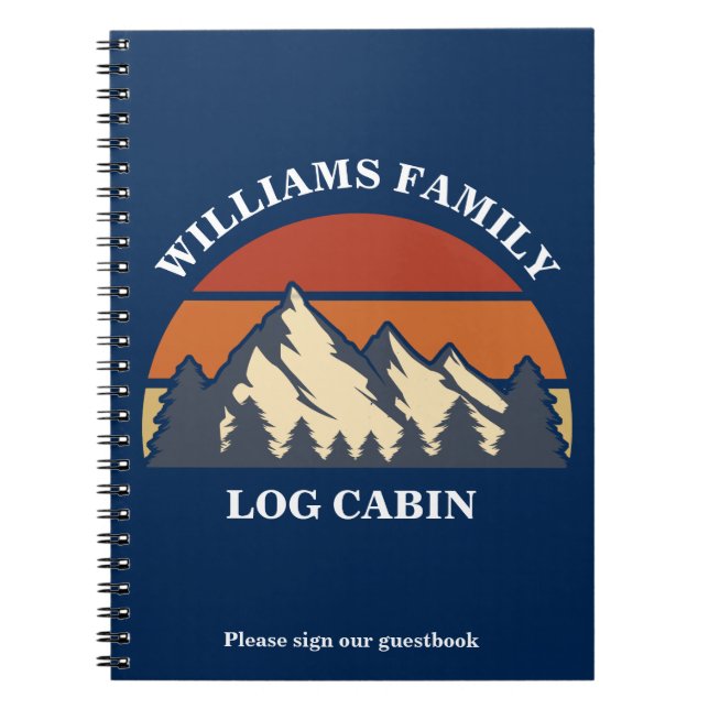 Cuaderno Log Cabin Mountain Vacation Rental Guest Book (Frente)