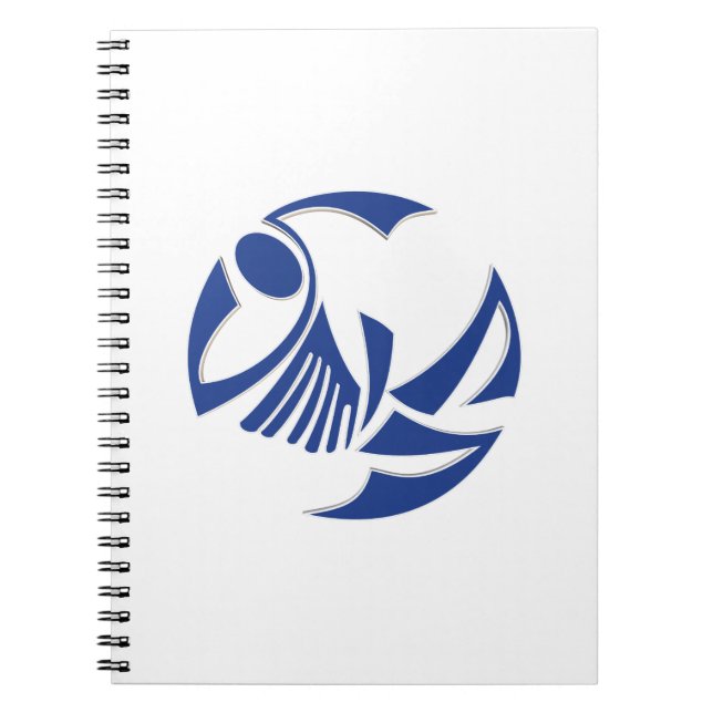 Cuaderno Logo abstracto del pez azul (Frente)