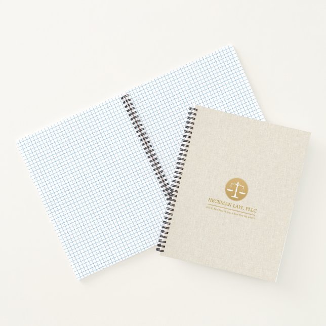 Cuaderno Logo de Beige Linen Gold Justice (Interior)