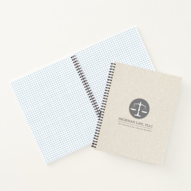 Cuaderno Logo de Beige Linen Grey Justice (Interior)