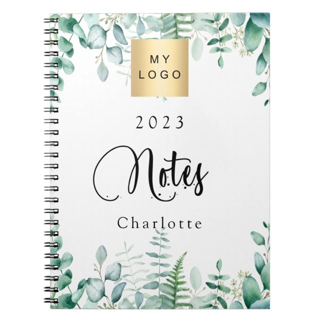 Cuaderno Logo de Eucalyptus greenery business 2023 (Frente)