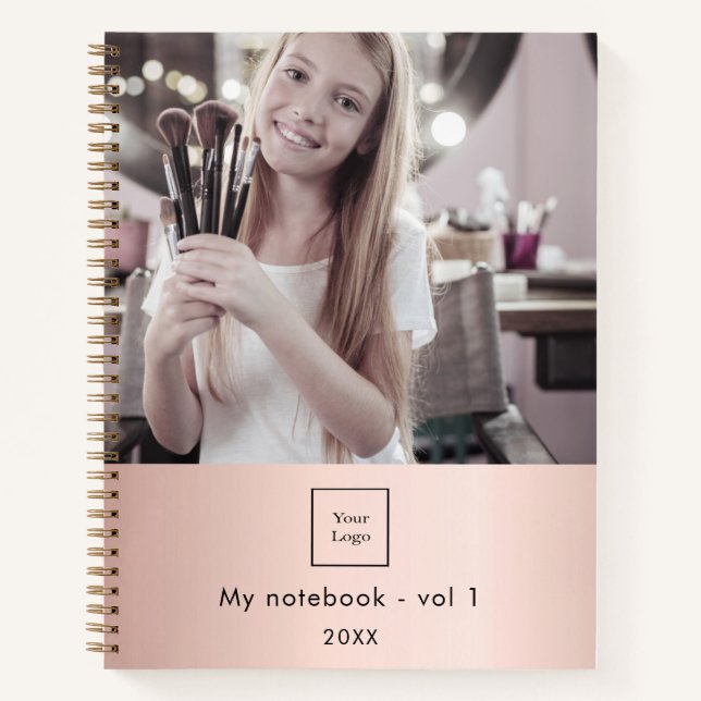 Cuaderno Logo de fotos de negocios artista de maquillaje de (Anverso)