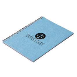 Cuaderno Logo de Justicia de Lino Azul Negro