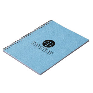 Cuaderno Logo de Justicia de Lino Azul Negro