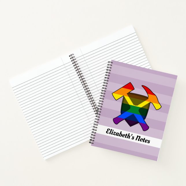 Cuaderno Logo de la bandera arcoiris del geólogo Rock Hamme (Interior)