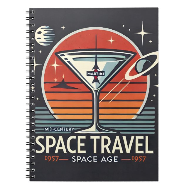 Cuaderno Logo de la era espacial Martini Space Travel 1957 (Frente)