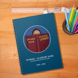 Cuaderno Logo de la Escuela Azul Sencilla Moderna | Planifi