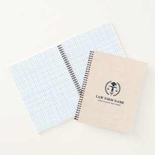 Cuaderno Logo de la Justicia Azul estilizada Textura de lín