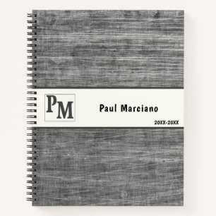 Cuaderno Logo de la masculina Metalizado cepillado
