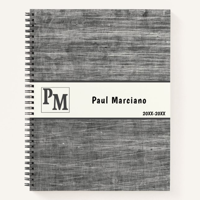 Cuaderno Logo de la masculina Metalizado cepillado (Anverso)