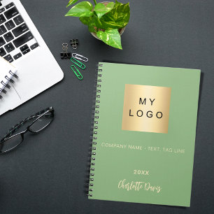 Cuaderno Logo de la serie de comandos de nombre verde