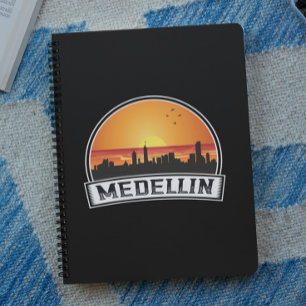 Cuaderno Logo de Medellín Colombia Sunset Skyline City
