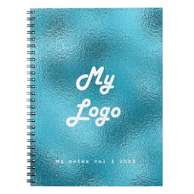 Cuaderno Logo de negocios Blue Turquoise (Frente)