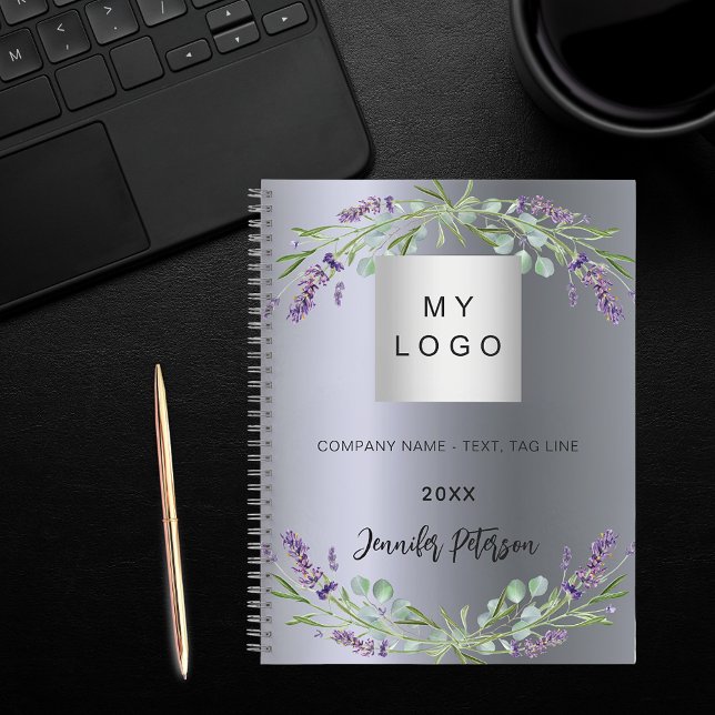 Cuaderno Logo de negocios de flores de limón de lavanda pla (Subido por el creador)
