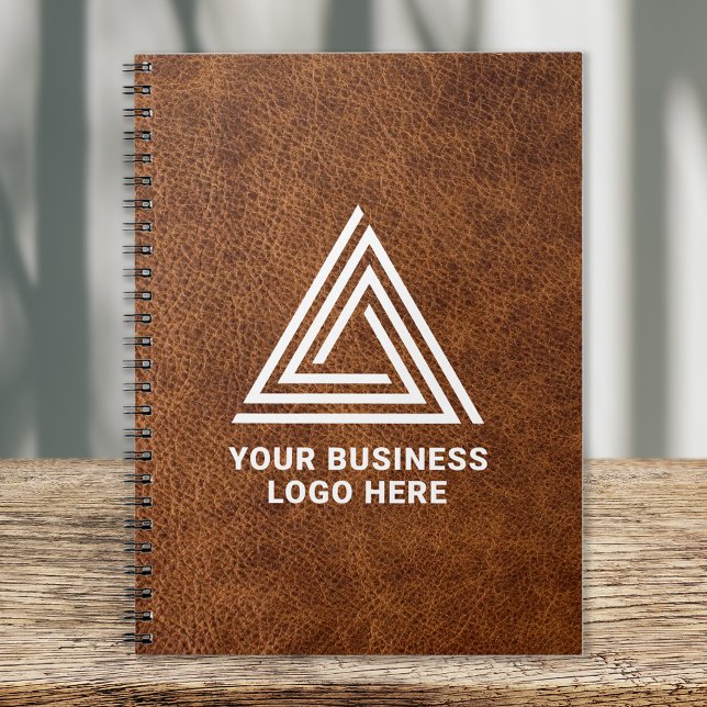 Cuaderno Logo de negocios modernos de cuero marrón falso (Subido por el creador)