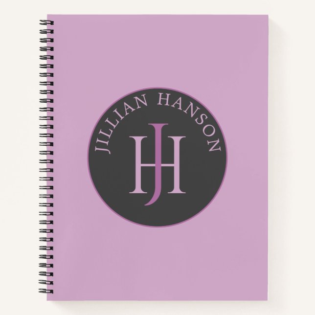 Cuaderno Logo de nombre de monograma artístico Violeta de f (Anverso)