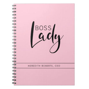 Cuaderno Logo de Pastel Pink Bosge Lady Personalizado