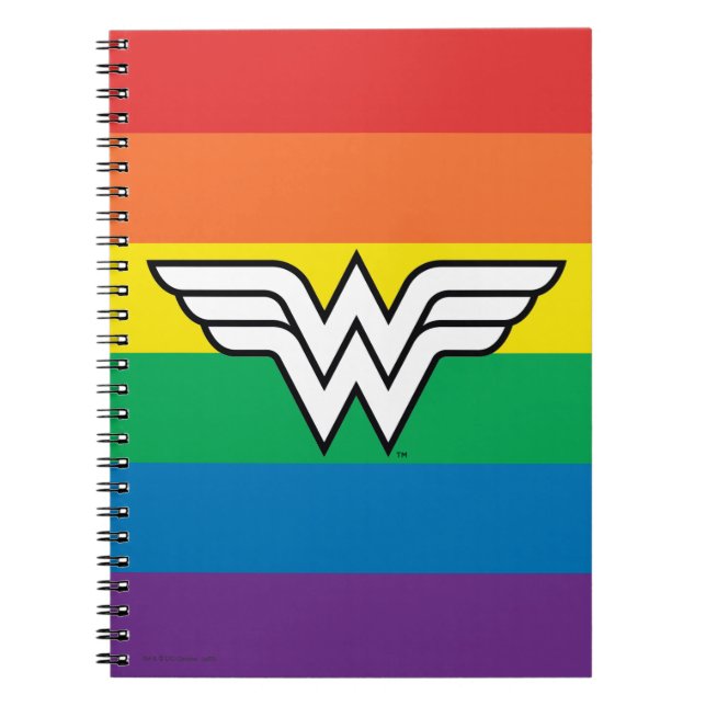 Cuaderno Logo del arco iris de la mujer maravilla (Frente)
