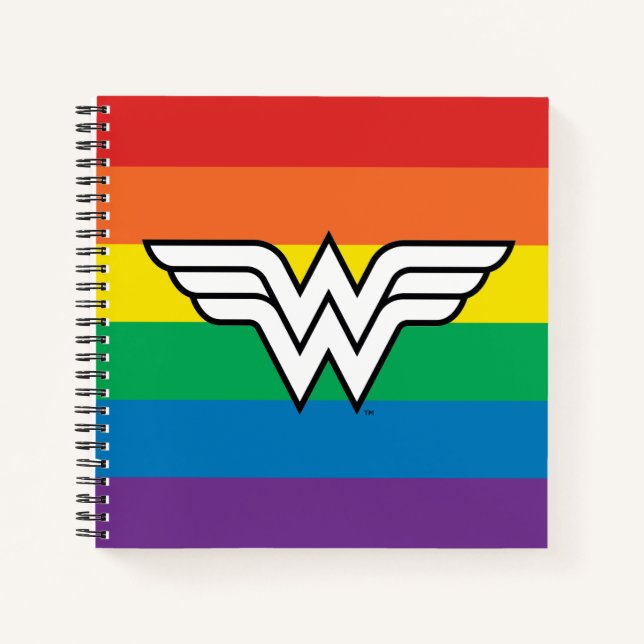 Cuaderno Logo del arco iris de la mujer maravilla (Anverso)