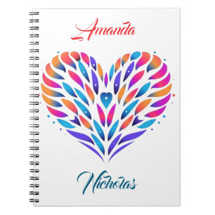 Cuaderno Logo del corazón del patrón gráfico.