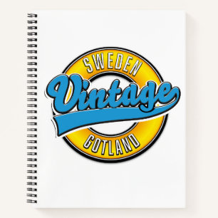 Cuaderno Logo estilo cosecha de Gotland Suecia