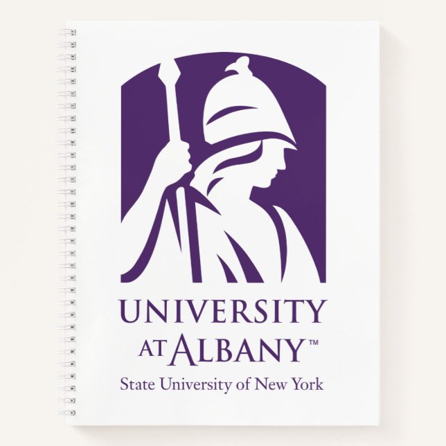 Cuaderno Logo icónico de la Universidad de Albany (Anverso)