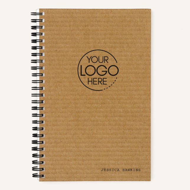 Cuaderno Logo moderno de cartón ondulado marrón de moda (Anverso)