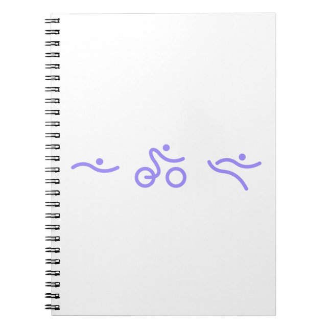 Cuaderno Logo púrpura de la luz de triatlón (Frente)