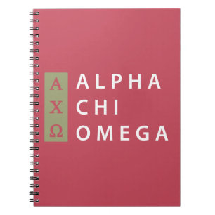 Cuaderno Logotipo apilado el   alfa de Omega de la ji