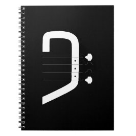 Cuaderno logotipo bajo clef y guitarra