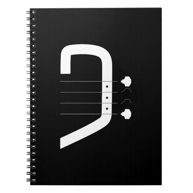 Cuaderno logotipo bajo clef y guitarra (Frente)