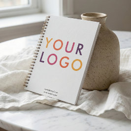 Cuaderno Logotipo comercial Blanco Minimalista