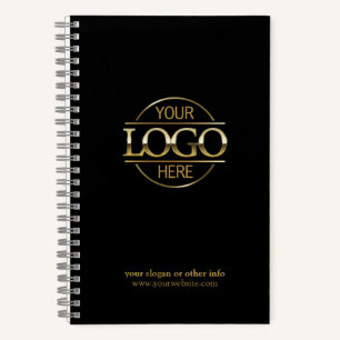 Cuaderno Logotipo Comercial de Empresa Negra Personalizado 