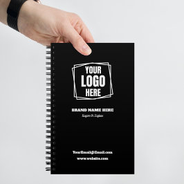 Cuaderno Logotipo comercial de marca personalizado - Negro