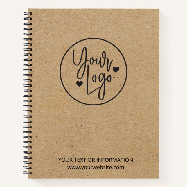 Cuaderno Logotipo comercial Kraft para pequeñas empresas (Anverso)