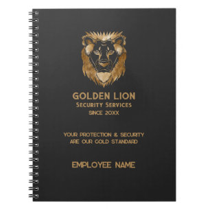 Cuaderno Logotipo comercial Luxe Black Gold Lion