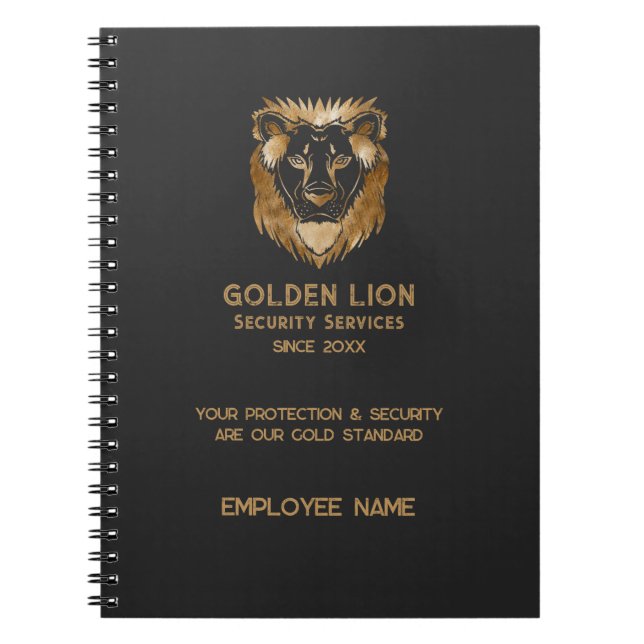 Cuaderno Logotipo comercial Luxe Black Gold Lion (Frente)