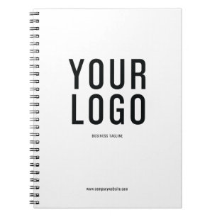 Cuaderno Logotipo comercial moderno Promoción blanca