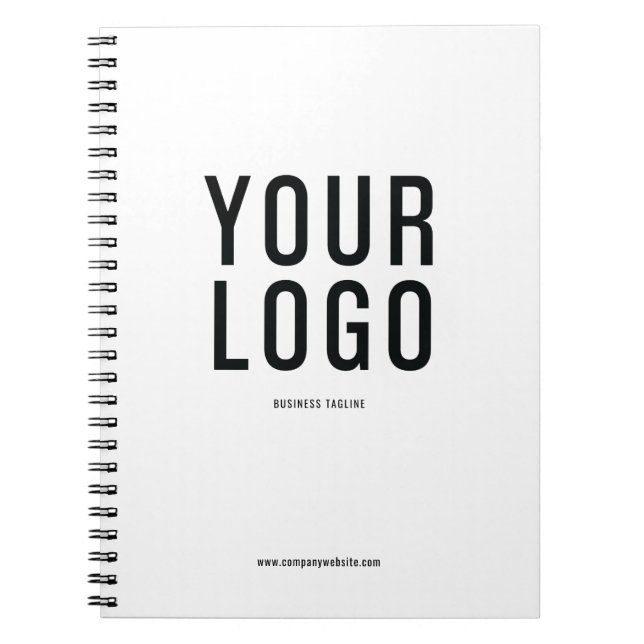 Cuaderno Logotipo comercial moderno Promoción blanca (Frente)