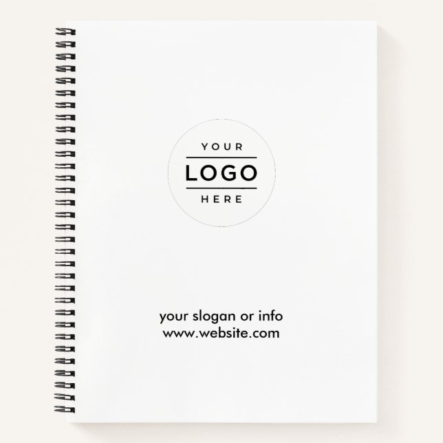 Cuaderno Logotipo comercial personalizado Blanco (Anverso)