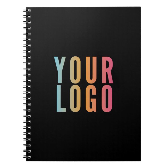Cuaderno Logotipo Comercial Promocional Negro (Frente)