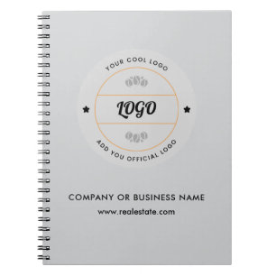 Cuaderno Logotipo Comercial Redondo Simple & Texto Empresa