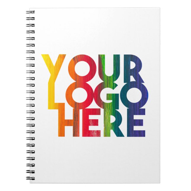 Cuaderno Logotipo comercial sencillo blanco (Frente)