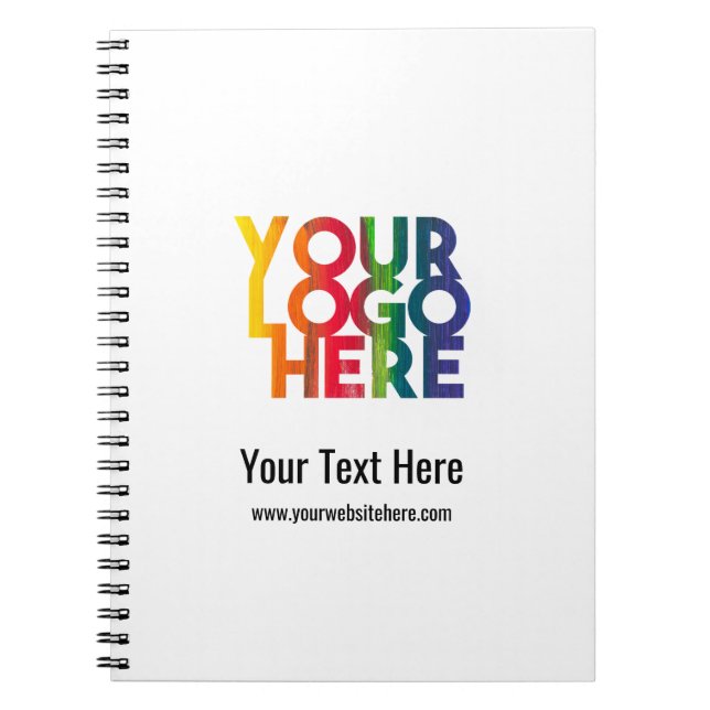 Cuaderno Logotipo comercial sencillo blanco (Frente)