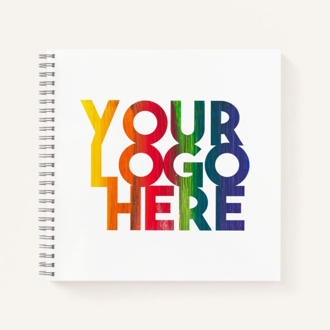 Cuaderno Logotipo comercial sencillo blanco (Anverso)